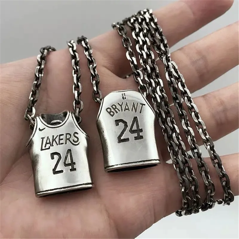 Fashion Unisex Basketball Star Jersey Pendant Necklace in Titanium Steel Geometric Cartoon Style