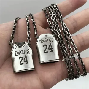 Fashion Unisex Basketball Star Jersey Pendant Necklace in Titanium Steel Geometric Cartoon Style