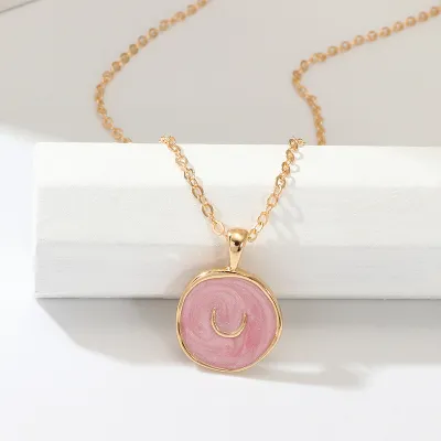 Drop Oil Pendant Star Moon Gold Plated Women's Alloy O-chain Necklace