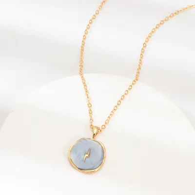 Drop Oil Pendant Star Moon Gold Plated Women's Alloy O-chain Necklace