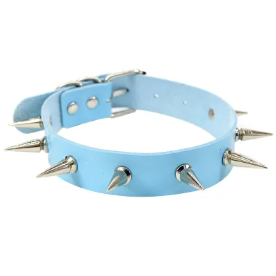 Women Creative Rivet Decor PU Choker Necklace
