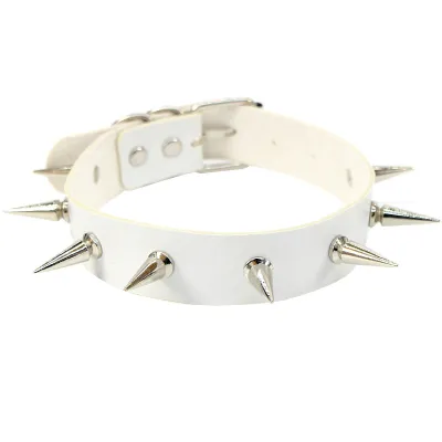 Women Creative Rivet Decor PU Choker Necklace