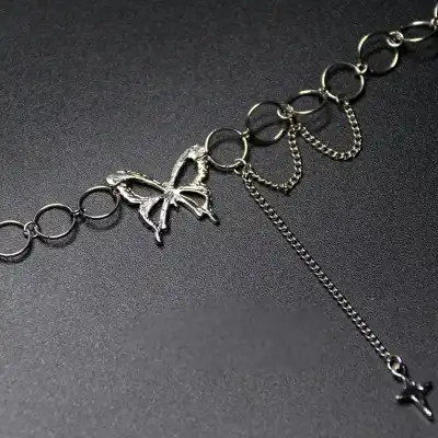 Women Minimalist Butterfly Design Pendant Necklace Stainless Steel