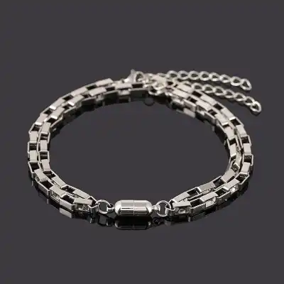 2pcs/set Lovers Simple Magnetic Attract Design Bracelet Set