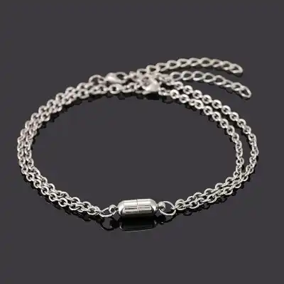 2pcs/set Lovers Simple Magnetic Attract Design Bracelet Set