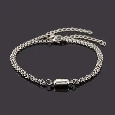2pcs/set Lovers Simple Magnetic Attract Design Bracelet Set