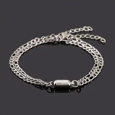 2pcs/set Lovers Simple Magnetic Attract Design Bracelet Set
