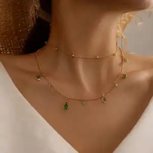 Women's Minimalist Rhinestone Decorative Double-Layer Necklace