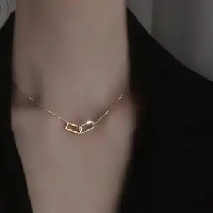 Women Minimalist Geometric Design Copper Cross Chain Necklace