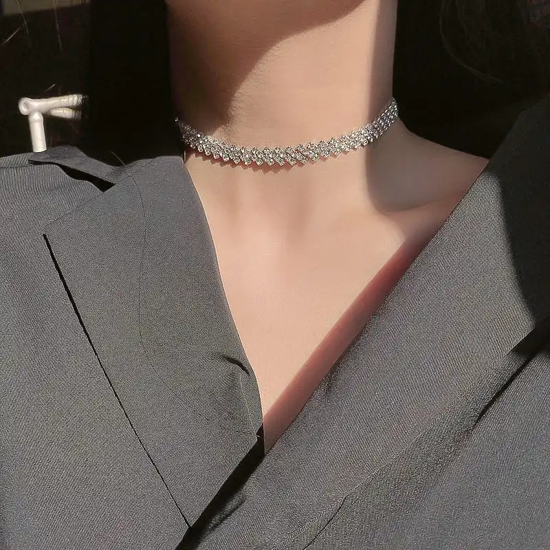 Fashion Rhinestone Clavicle Chain Necklace