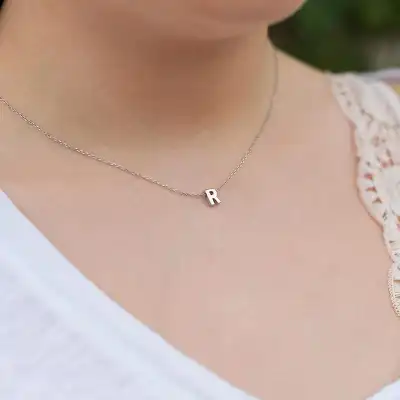 Creative Alphabet Letter Shape Pendant Design Necklace for Women
