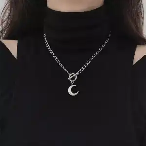 Fashion Moon Pendant Necklace Alloy Women's Long