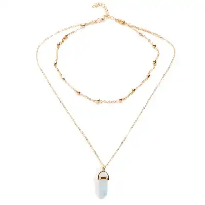 Fashion Crystal Pendant Geometric Multilayer Necklace