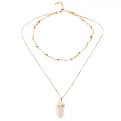 Fashion Crystal Pendant Geometric Multilayer Necklace