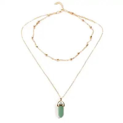 Fashion Crystal Pendant Geometric Multilayer Necklace