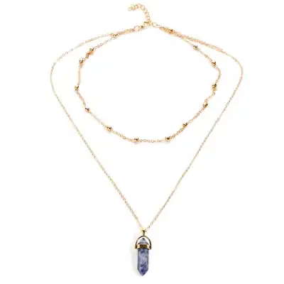 Fashion Crystal Pendant Geometric Multilayer Necklace