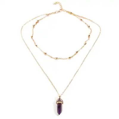 Fashion Crystal Pendant Geometric Multilayer Necklace