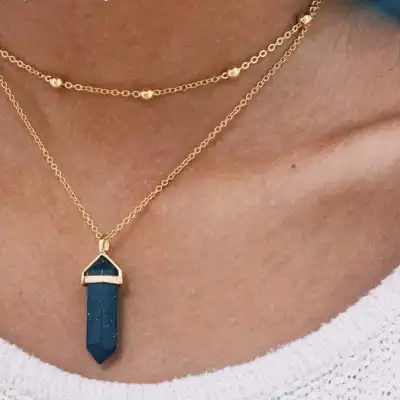 Fashion Crystal Pendant Geometric Multilayer Necklace