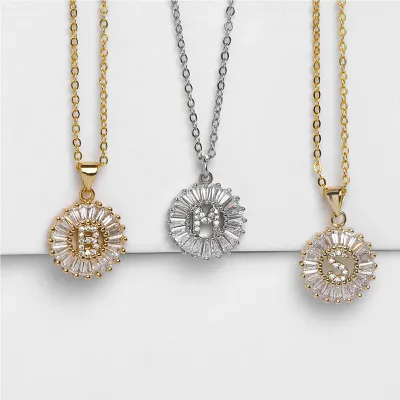 Minimalist 26 Alphabet Letter Pendant Necklace with Snake Chain for Women