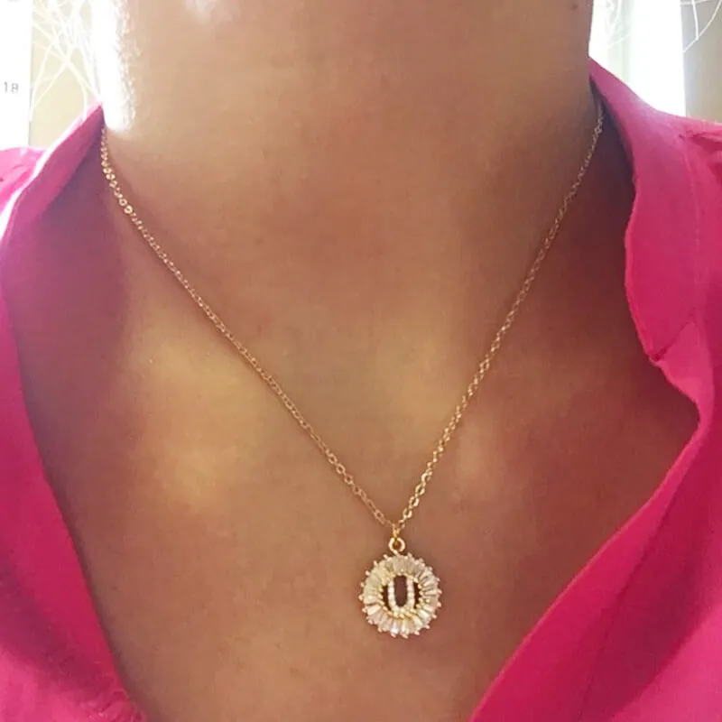 Minimalist 26 Alphabet Letter Pendant Necklace with Snake Chain for Women