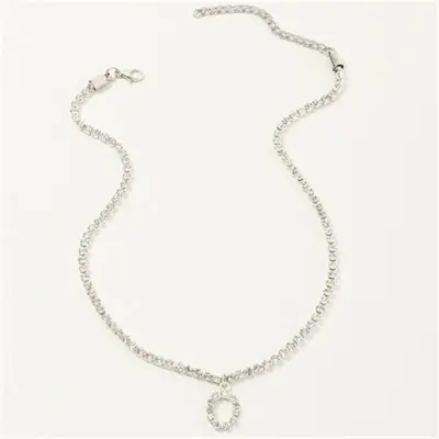Fashion 26 English Letters Alphabet Pendant Full Rhinestone Necklace for Women