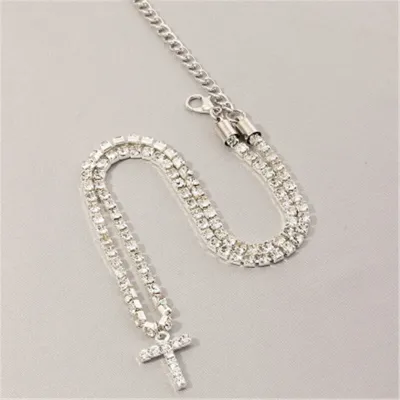 Fashion 26 English Letters Alphabet Pendant Full Rhinestone Necklace for Women