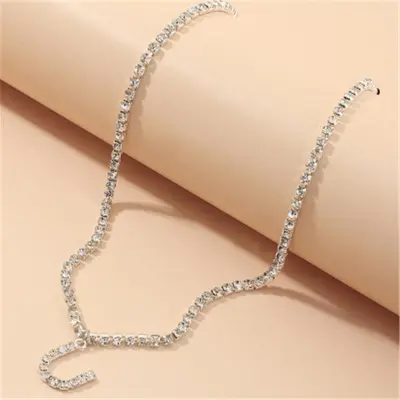 Fashion 26 English Letters Alphabet Pendant Full Rhinestone Necklace for Women