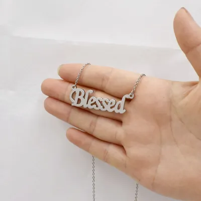 Minimalist English Letter Design Titanium Steel Pendant Necklace