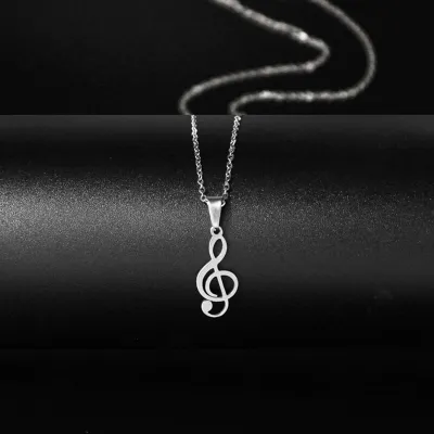 Women's Fashion Note Shaped Stainless Steel Pendant Necklace