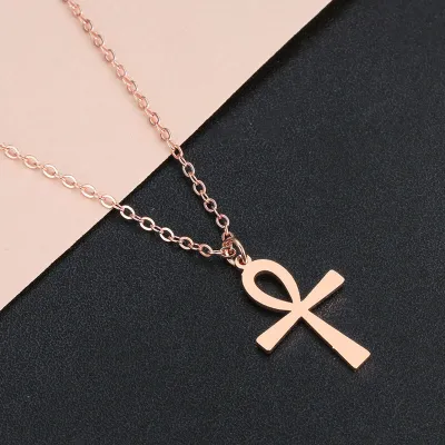 Simple Cross Design Pendant Necklace in Stainless Steel, Unisex Style
