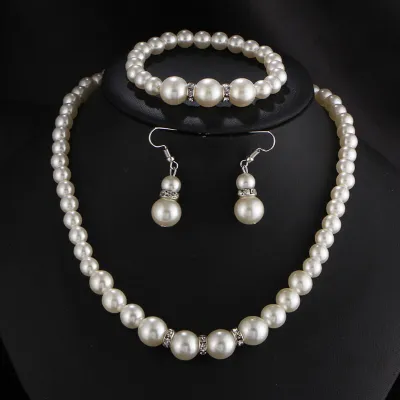 3pcs/set Women Temperament Freshwater Pearl Decorate Jewelry Set
