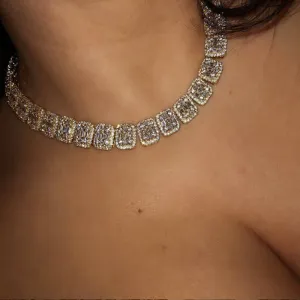 Women Fashion Rhinestone Teardrop Choker Necklace