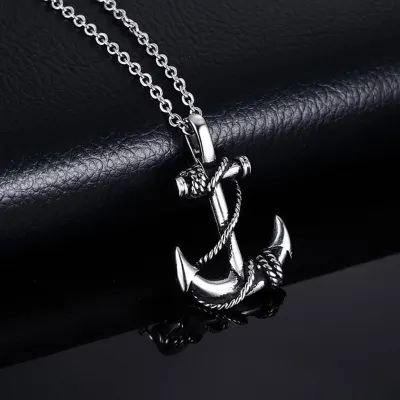 Unique Boat Anchor Shape Stainless Steel Alloy Necklace