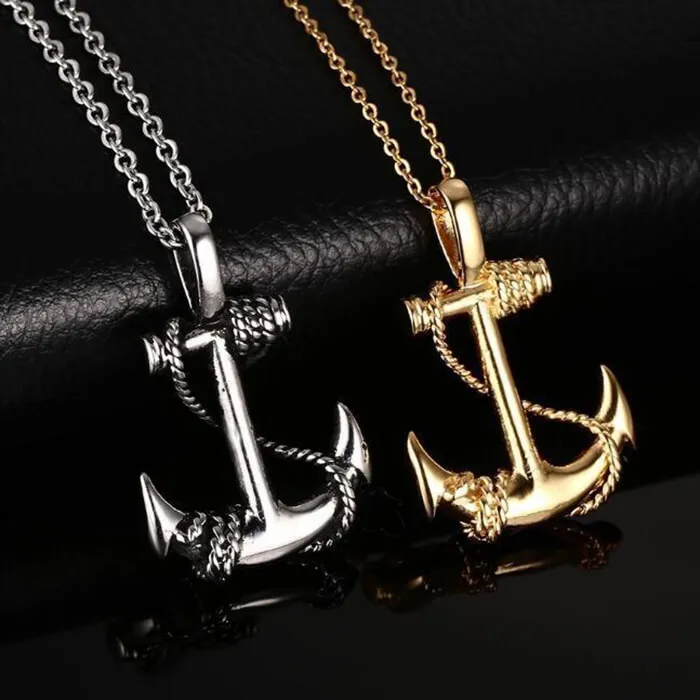 Unique Boat Anchor Shape Stainless Steel Alloy Necklace