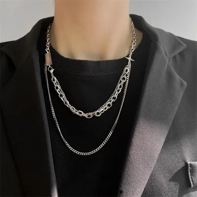 Hip Hop Style Titanium Steel Multilayer Necklace