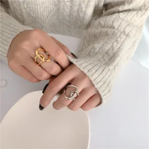 Minimalist Hollow Out Geometric Alloy Women's Ring
