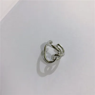 Minimalist Hollow Out Geometric Alloy Women's Ring