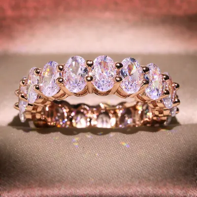 Women's Geometric Shiny Inlaid Zircon Fashion Party Ring Brass White Steel
