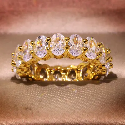 Women's Geometric Shiny Inlaid Zircon Fashion Party Ring Brass White Steel