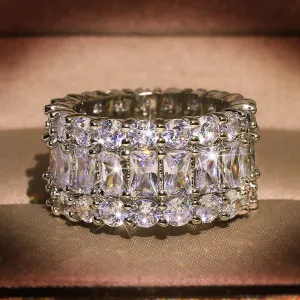 Simple Shiny Zircon Decorated Geometric Women's Ring