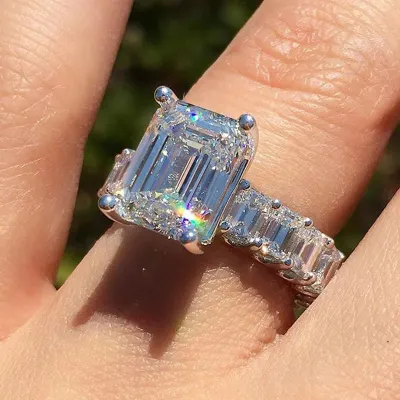 Fashion Women Square Zircon Inlaid Ring