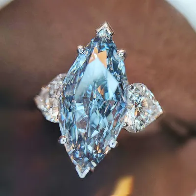Shiny Women Heart-shaped Inlay Zircon Ring Copper Simple Geometric Style