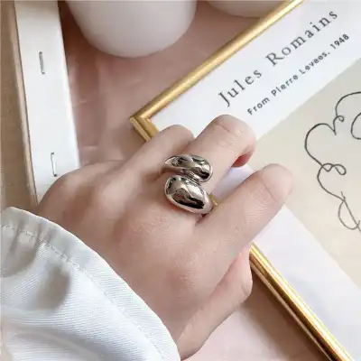 Women Minimalist Adjustable Alloy Nature U Shape Ring