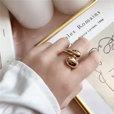 Women Minimalist Adjustable Alloy Nature U Shape Ring