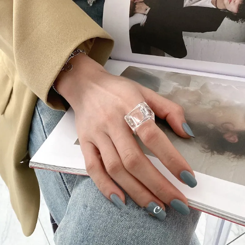 Women Fashion Geometric Acrylic Ring