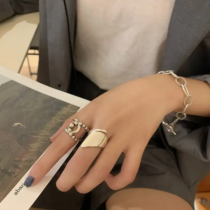Women Retro Geometric Open Ring