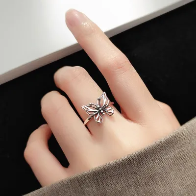 Women Retro Butterfly Design Opening Adjustable Ring