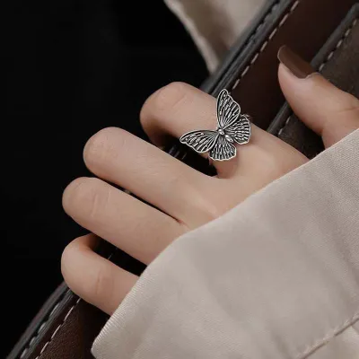 Women Retro Butterfly Design Opening Adjustable Ring