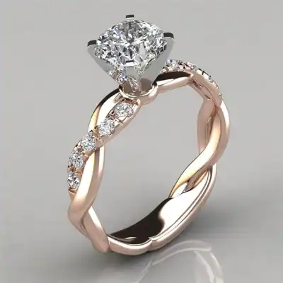 Women's Fashion Rhinestone Decorative Flower Ring