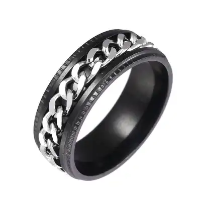 Men Fashion Chain Decorative Stainless Steel Ring
